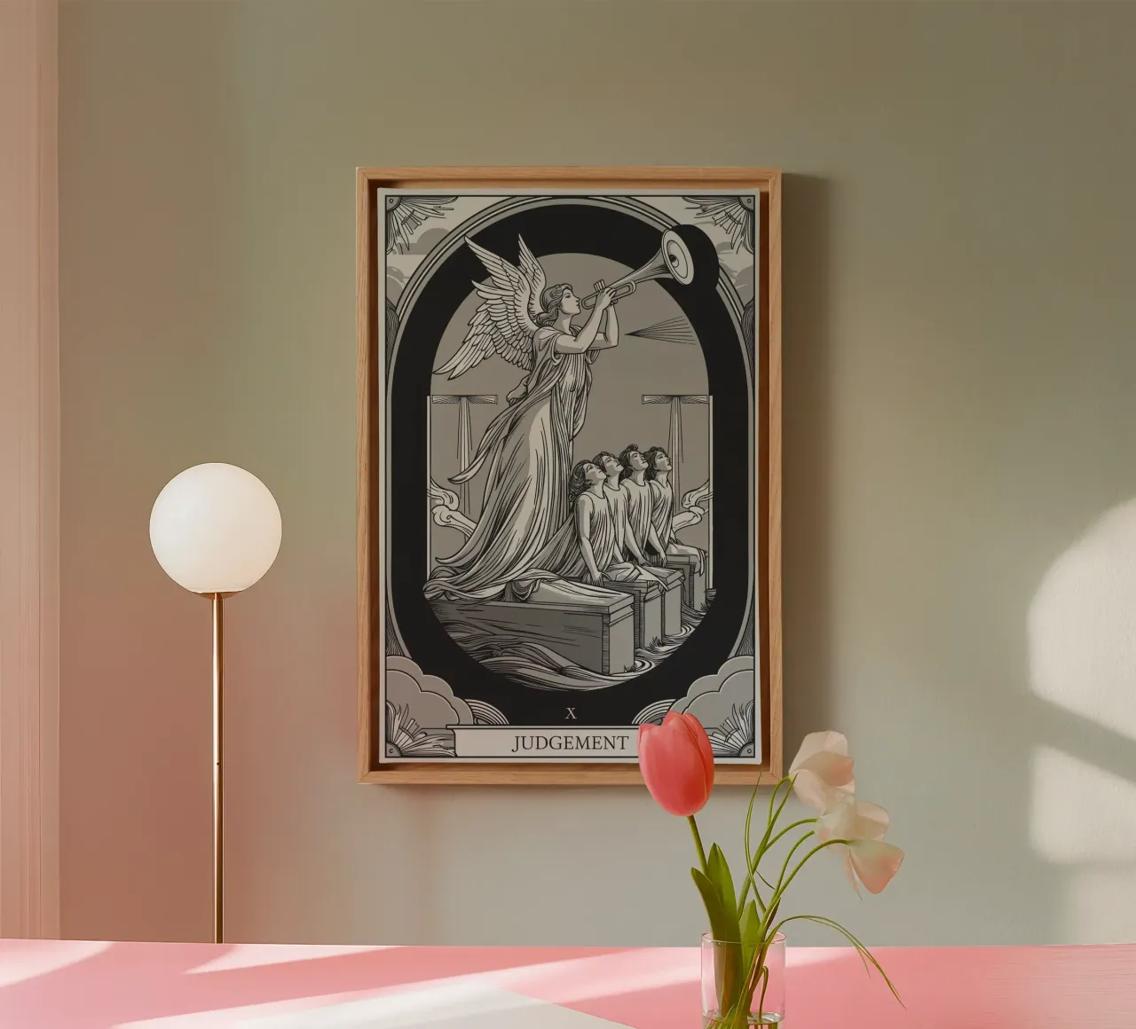 Judgement – Reflect, Forgive, and Transform canvas with Floater frame by Mystique & Muse
