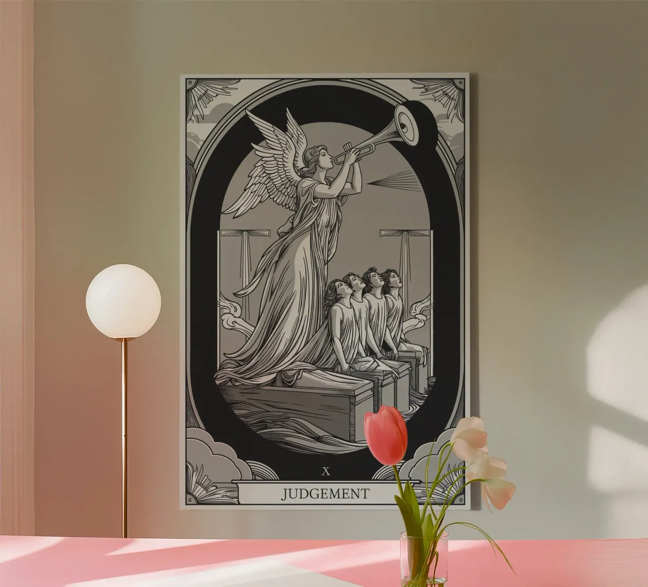 Judgement – Reflect, Forgive, and Transform canvas with Floater frame by Mystique & Muse