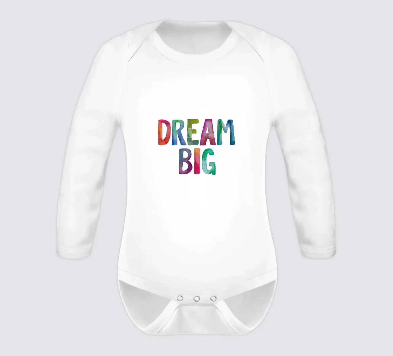 Dream Big long-sleeve baby romper by THE MOTIVATED TYPE