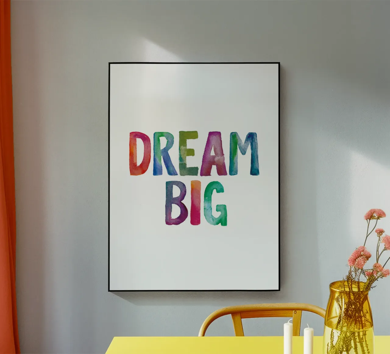 Dream Big acrylic glass by THE MOTIVATED TYPE