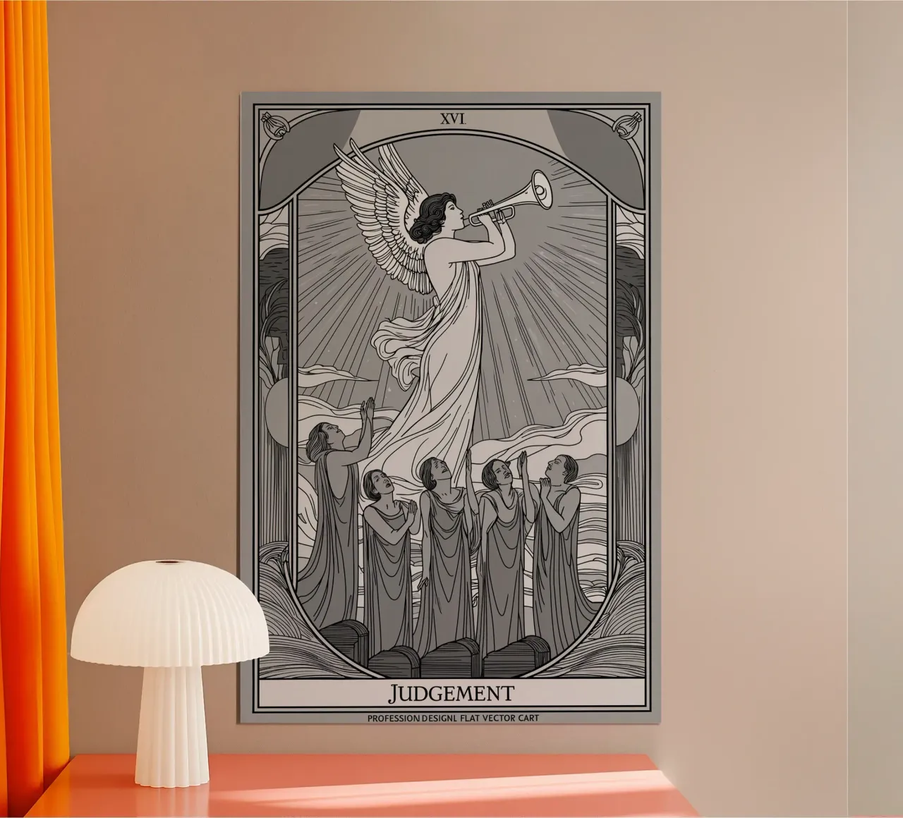 Giudizio - Un invito alla crescita spirituale e al perdono poster con telaio in legno da Mystique & Muse