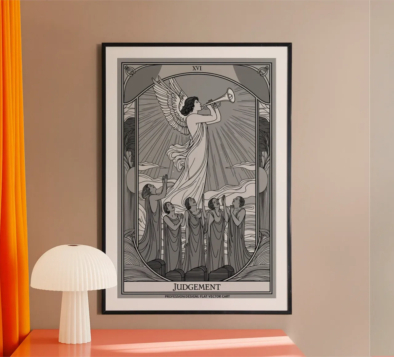 Giudizio - Un invito alla crescita spirituale e al perdono poster con telaio in legno da Mystique & Muse