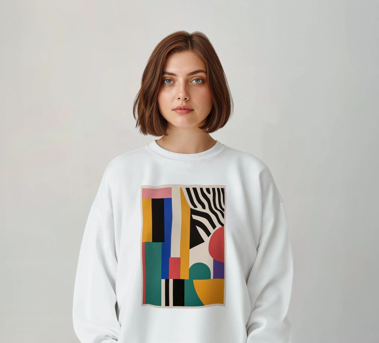 Design dynamics: the energy of the Bauhaus sweatshirt by Nikis Art Studio