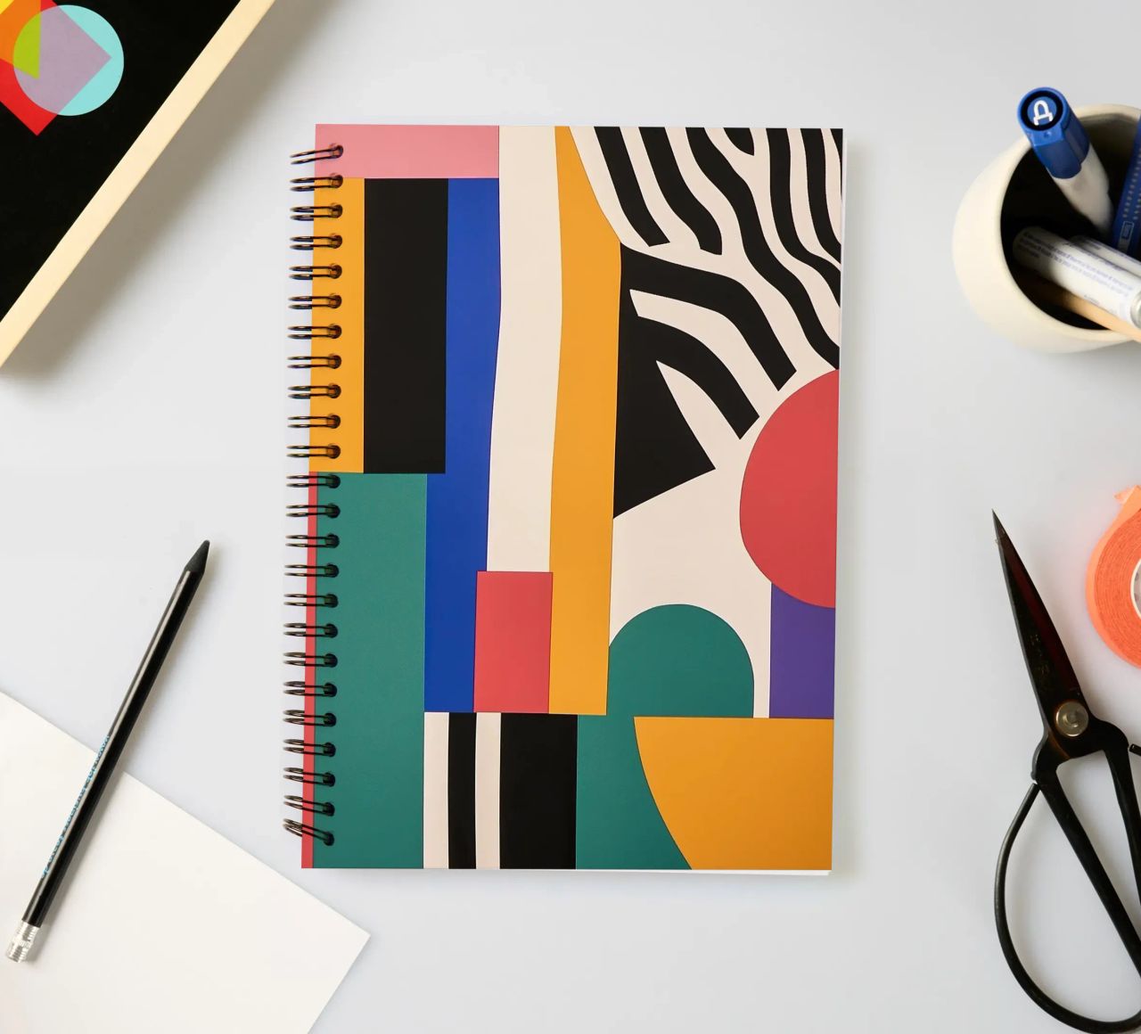 Design dynamics: the energy of the Bauhaus spiral notebook by Nikis Art Studio