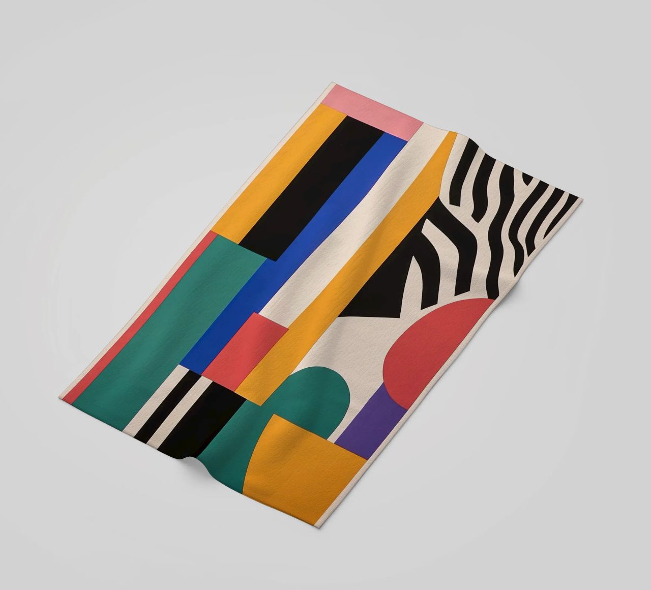 Design dynamics: the energy of the Bauhaus beach towel by Nikis Art Studio