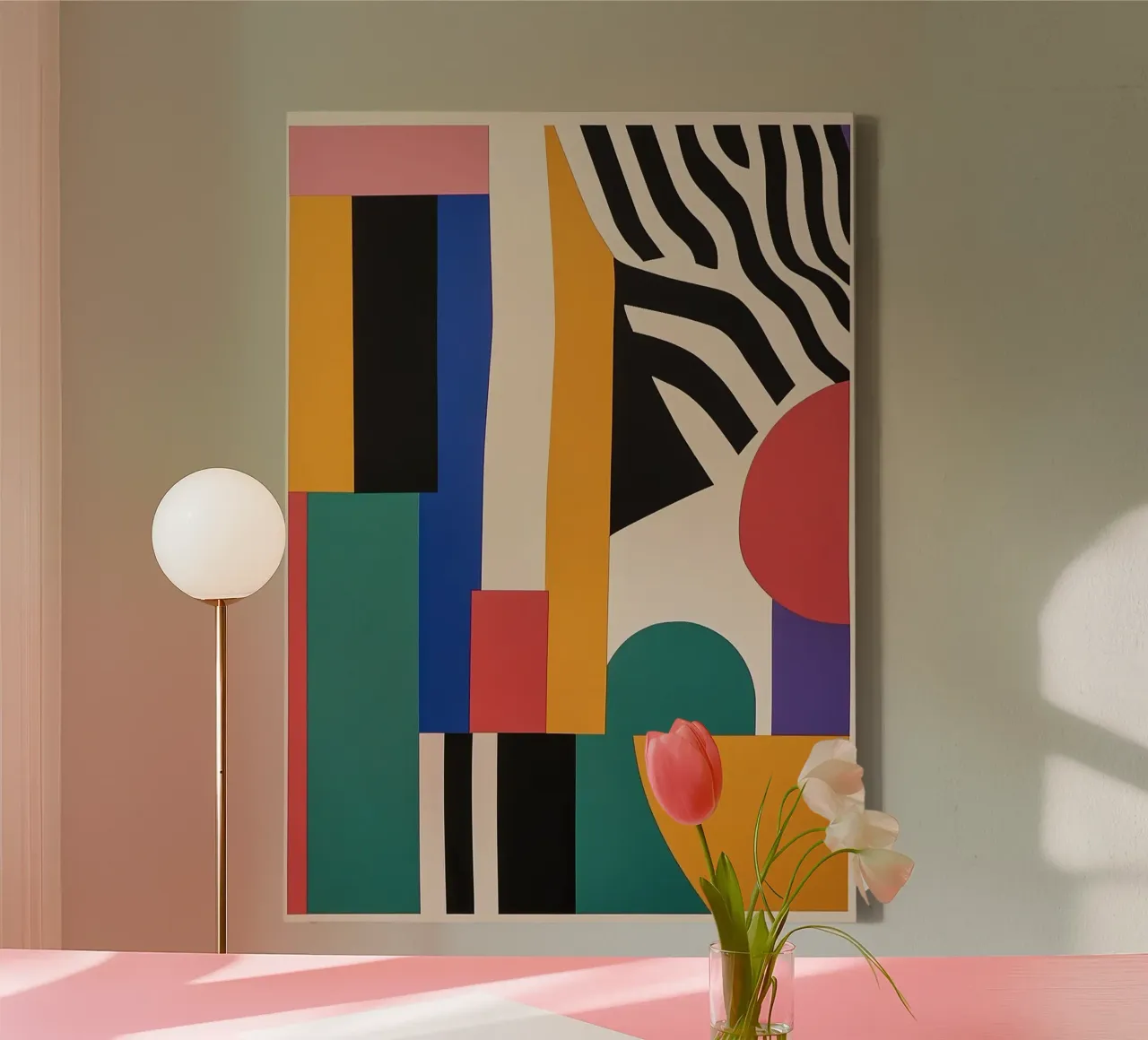 Design-Dynamik: Die Energie des Bauhaus Leinwand von Nikis Art Studio