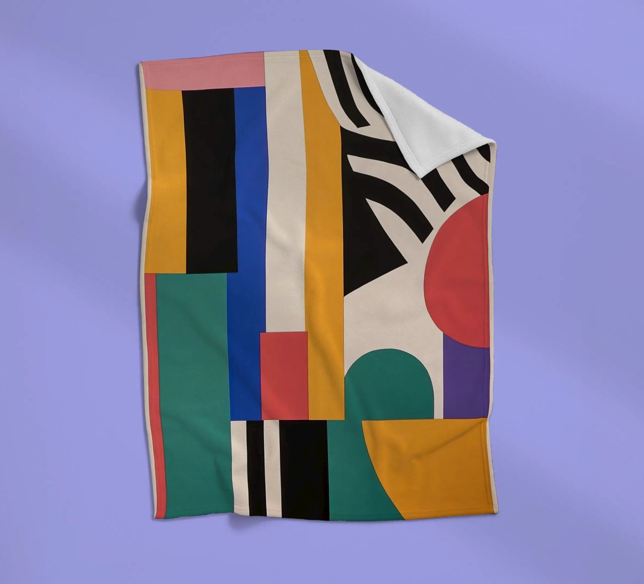 Design dynamics: the energy of the Bauhaus fleece blanket by Nikis Art Studio