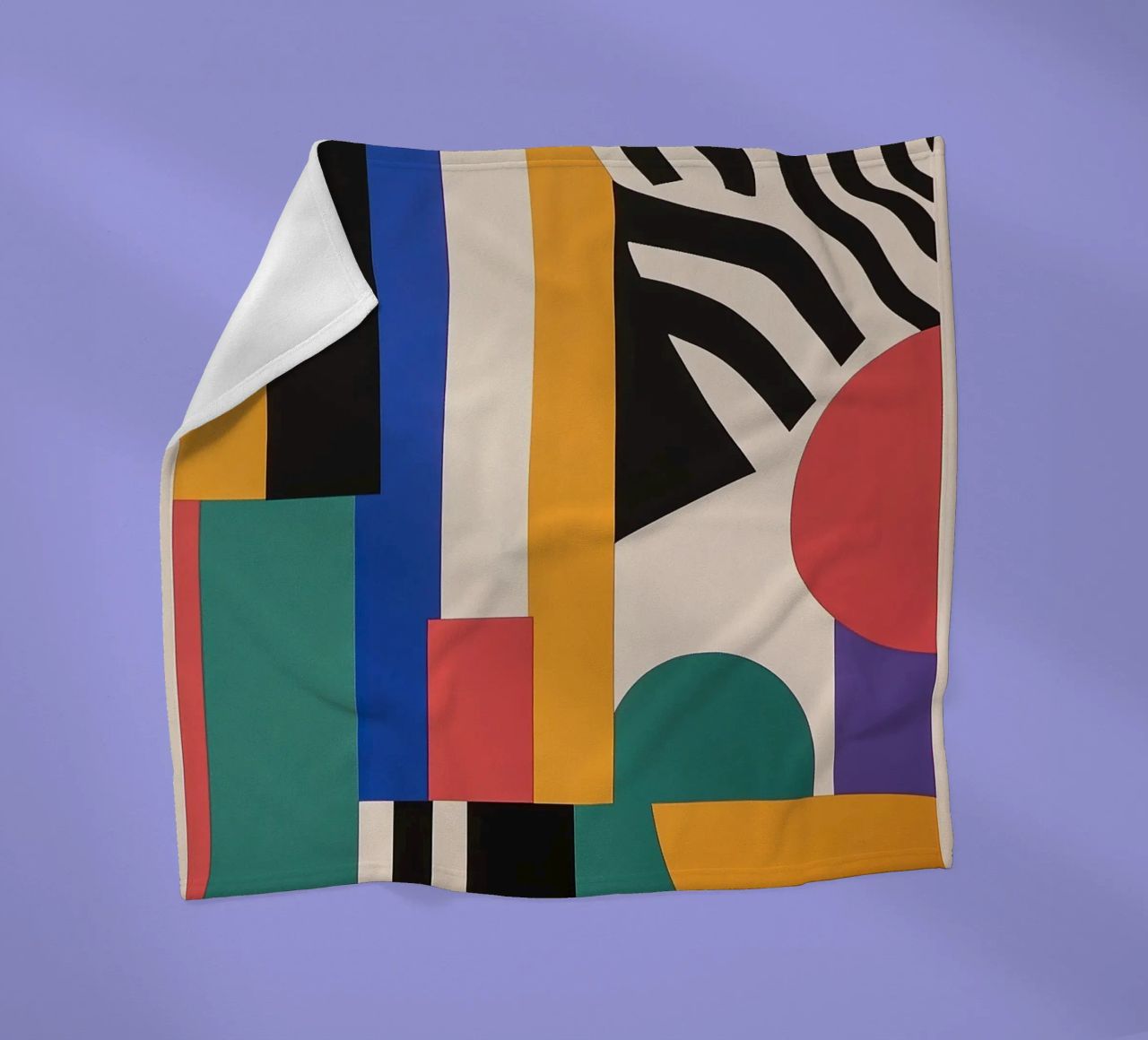 Design dynamics: the energy of the Bauhaus fleece blanket by Nikis Art Studio