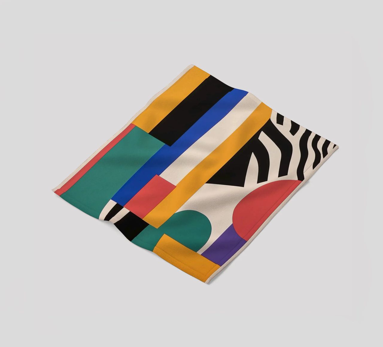 Design dynamics: the energy of the Bauhaus fleece blanket by Nikis Art Studio