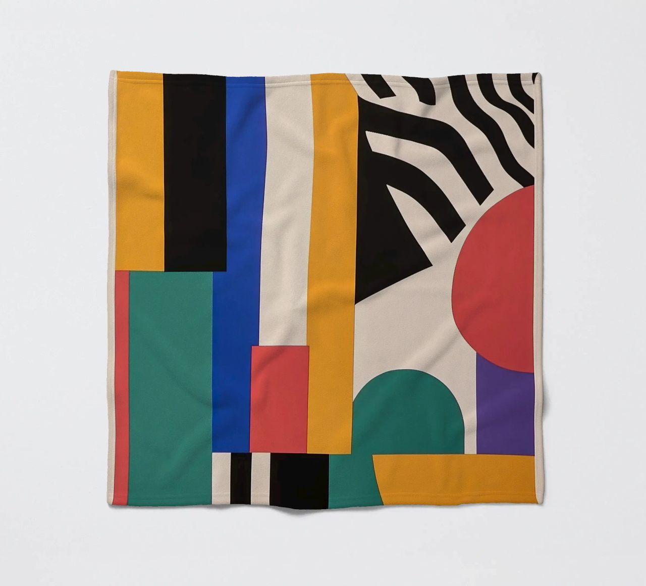 Design dynamics: the energy of the Bauhaus fleece blanket by Nikis Art Studio