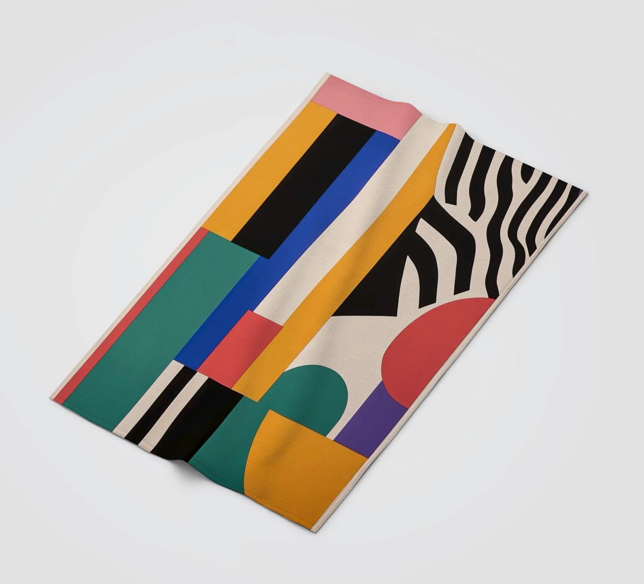 Design dynamics: the energy of the Bauhaus fleece blanket by Nikis Art Studio
