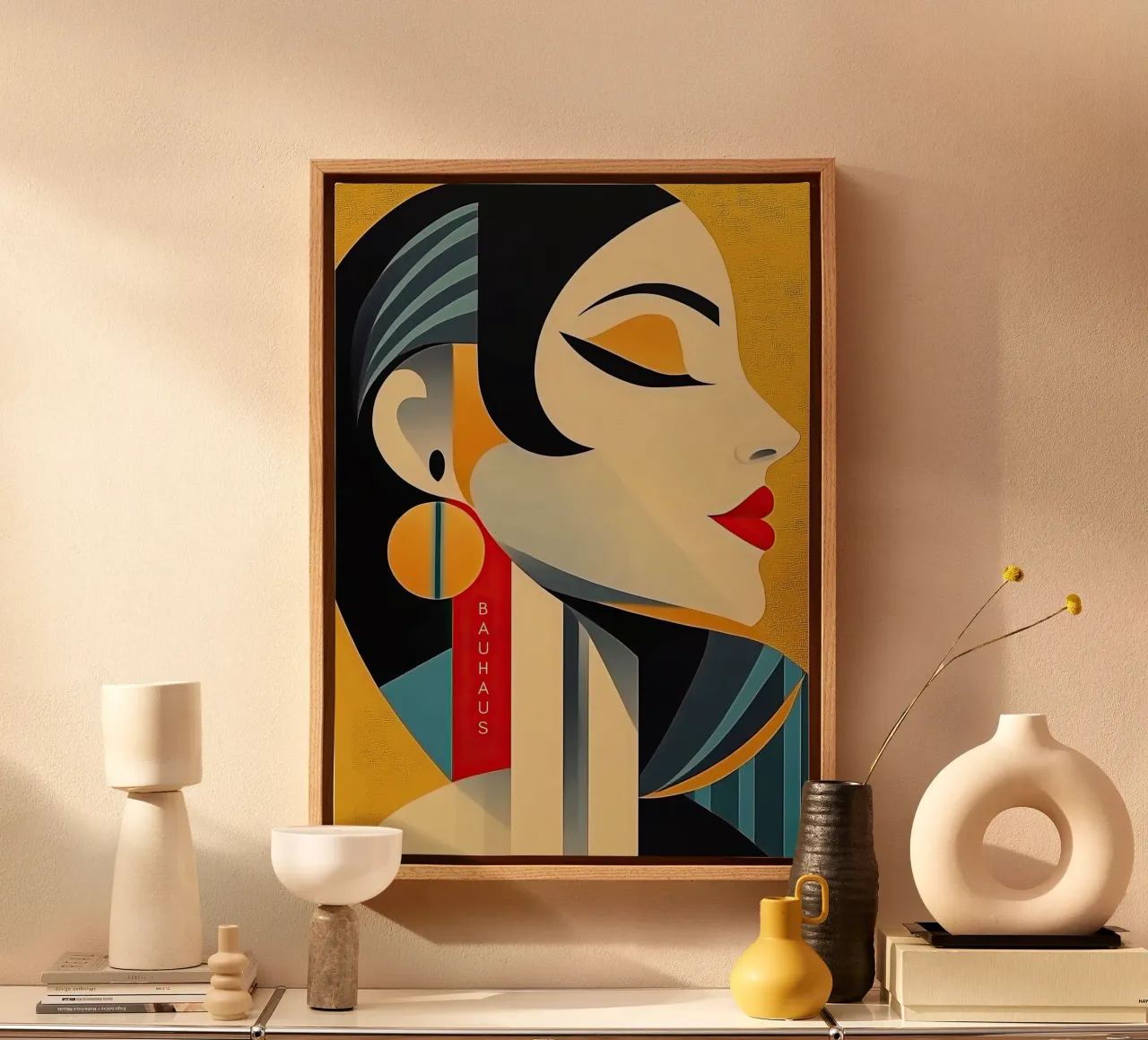 Modern and iconic: conquering the Bauhaus world canvas with Floater frame by Nikis Art Studio