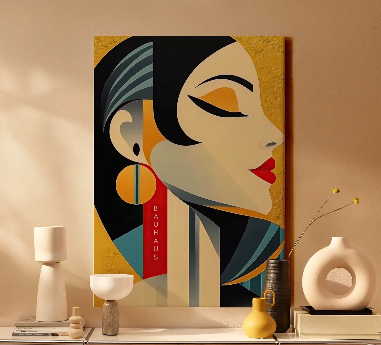 Modern and iconic: conquering the Bauhaus world canvas with Floater frame by Nikis Art Studio