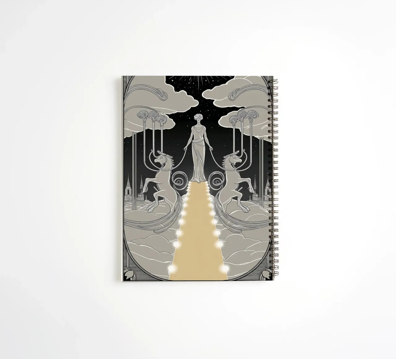 The Chariot – Mastering Control for Success spiral notebook by Mystique & Muse