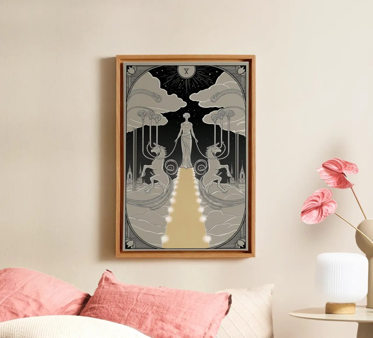 The Chariot – Mastering Control for Success canvas by Mystique & Muse