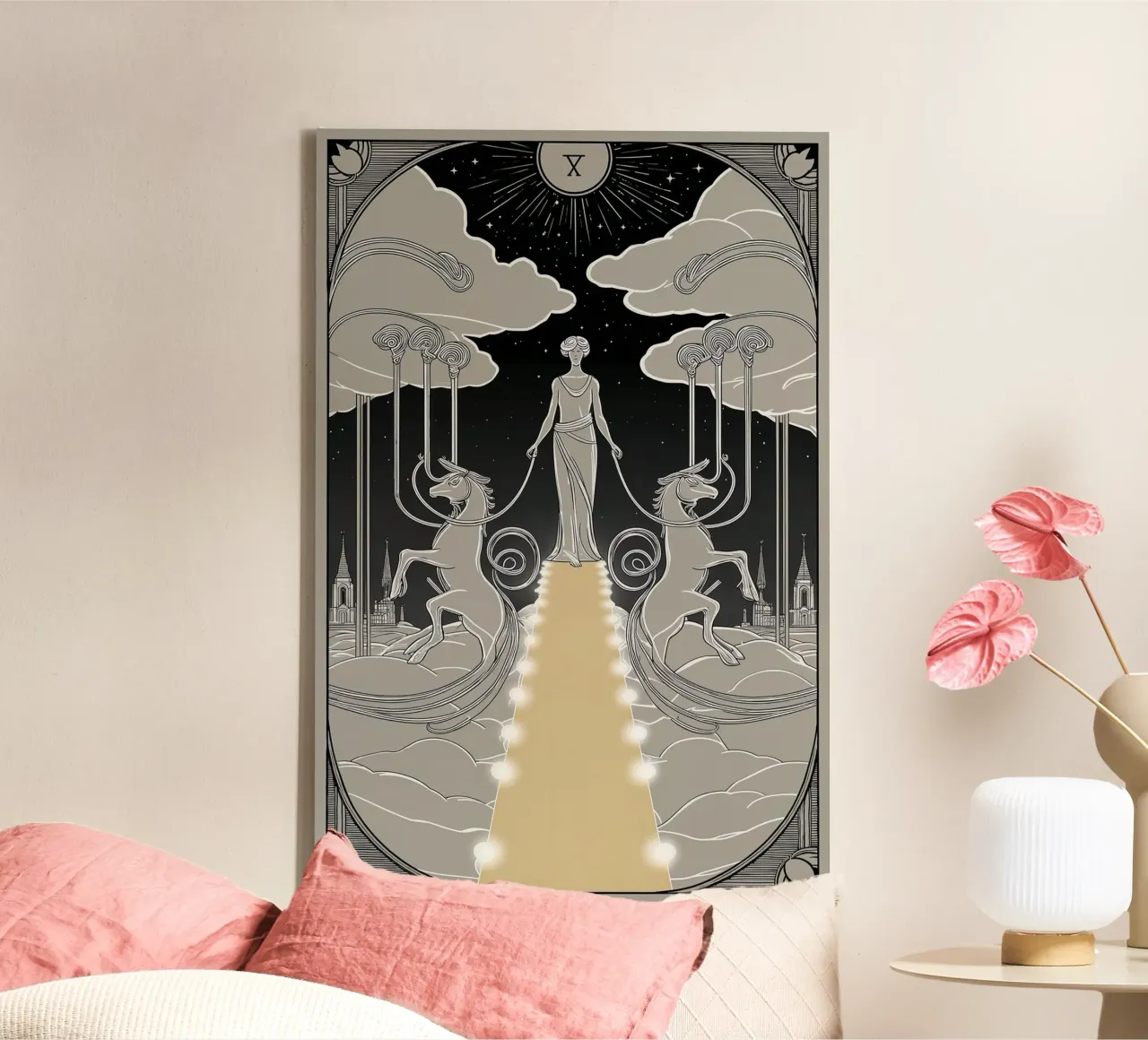The Chariot – Mastering Control for Success canvas by Mystique & Muse