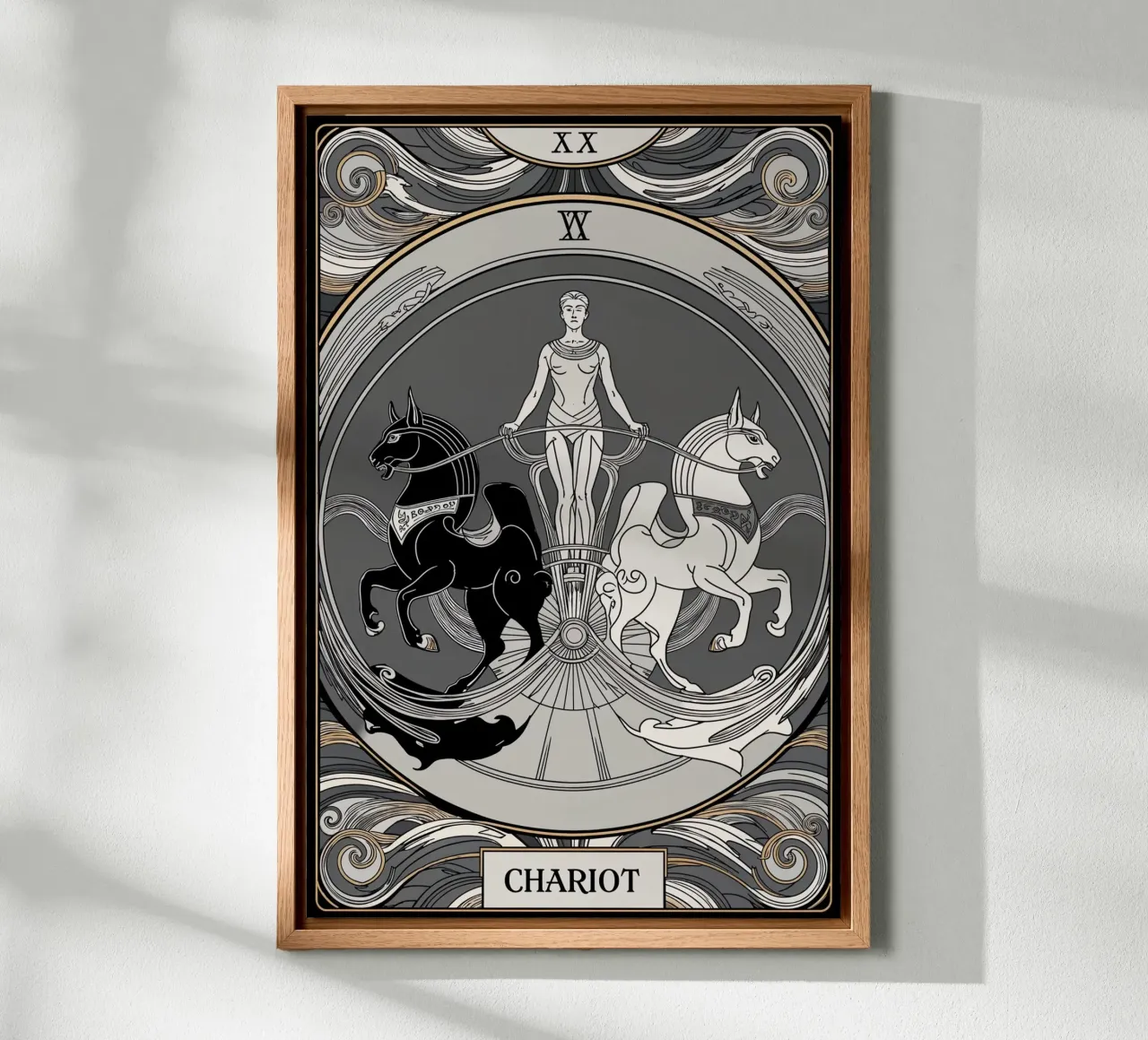 The Chariot – Driving Forward with Determination canvas with Floater frame by Mystique & Muse