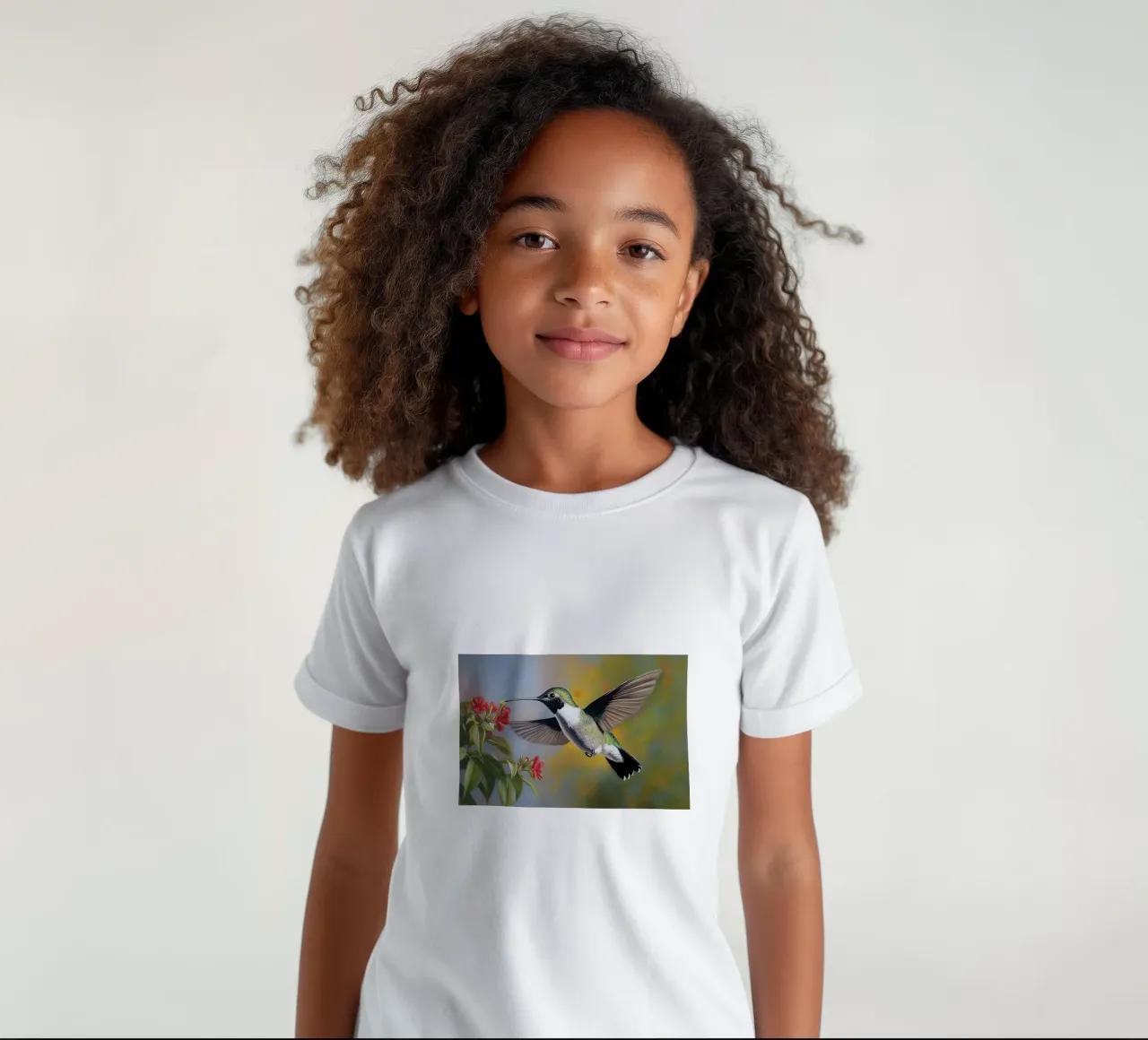 Hummingbird flower magic kids t-shirt by Carinaprint