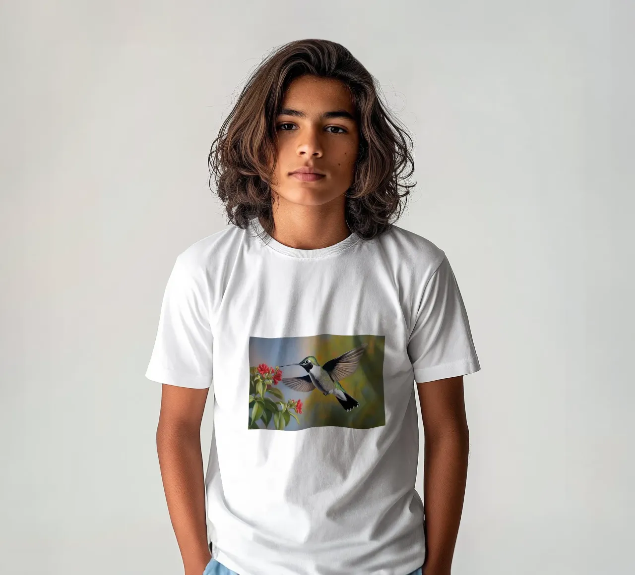 Hummingbird flower magic kids t-shirt by Carinaprint