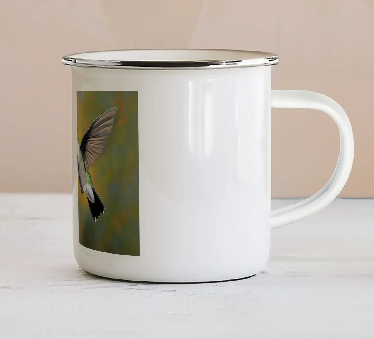 Magia dei fiori di colibrì tazza in smalto da Carinaprint