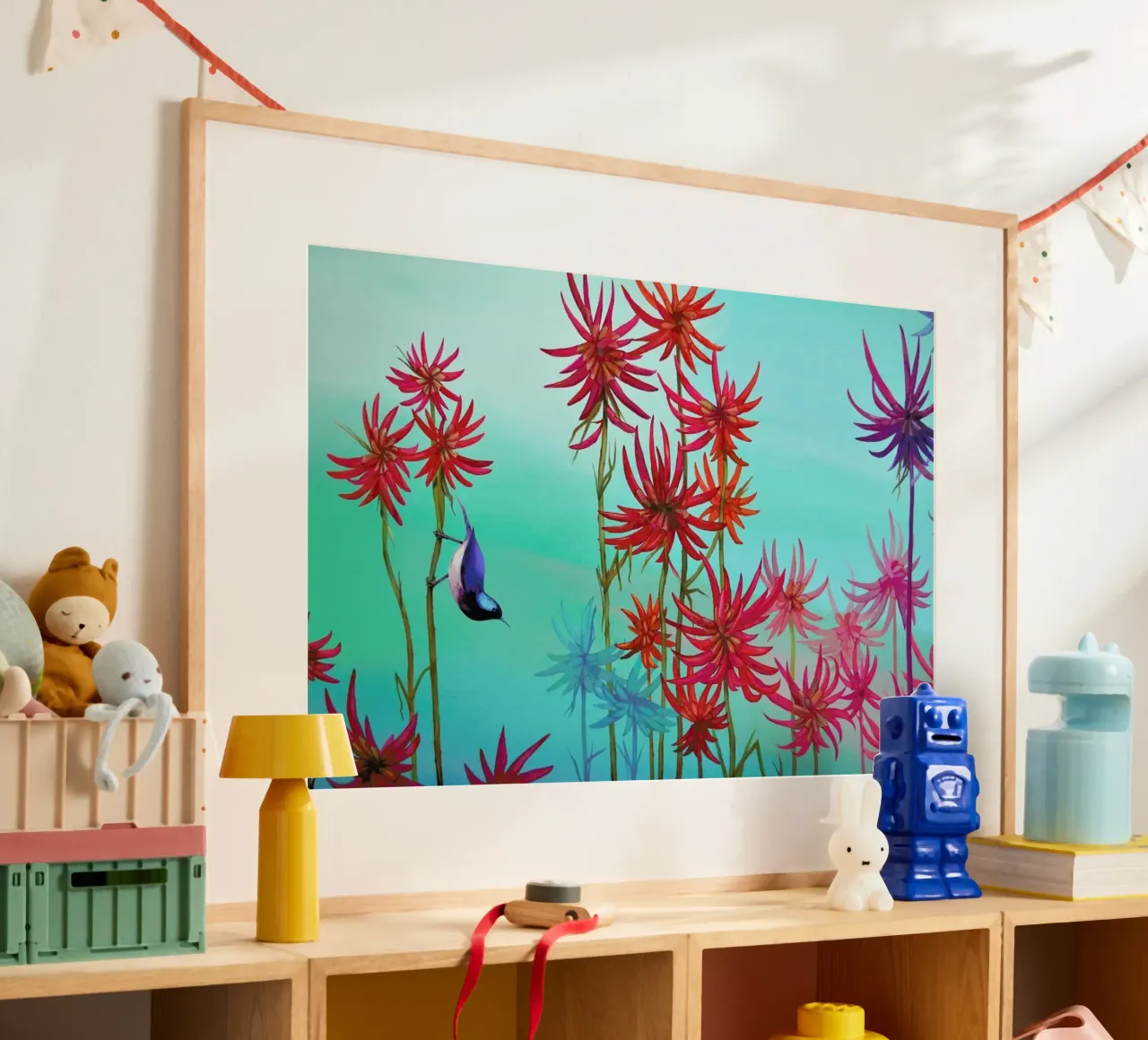 Blue Bird poster con telaio in plastica da Naito Shinpei