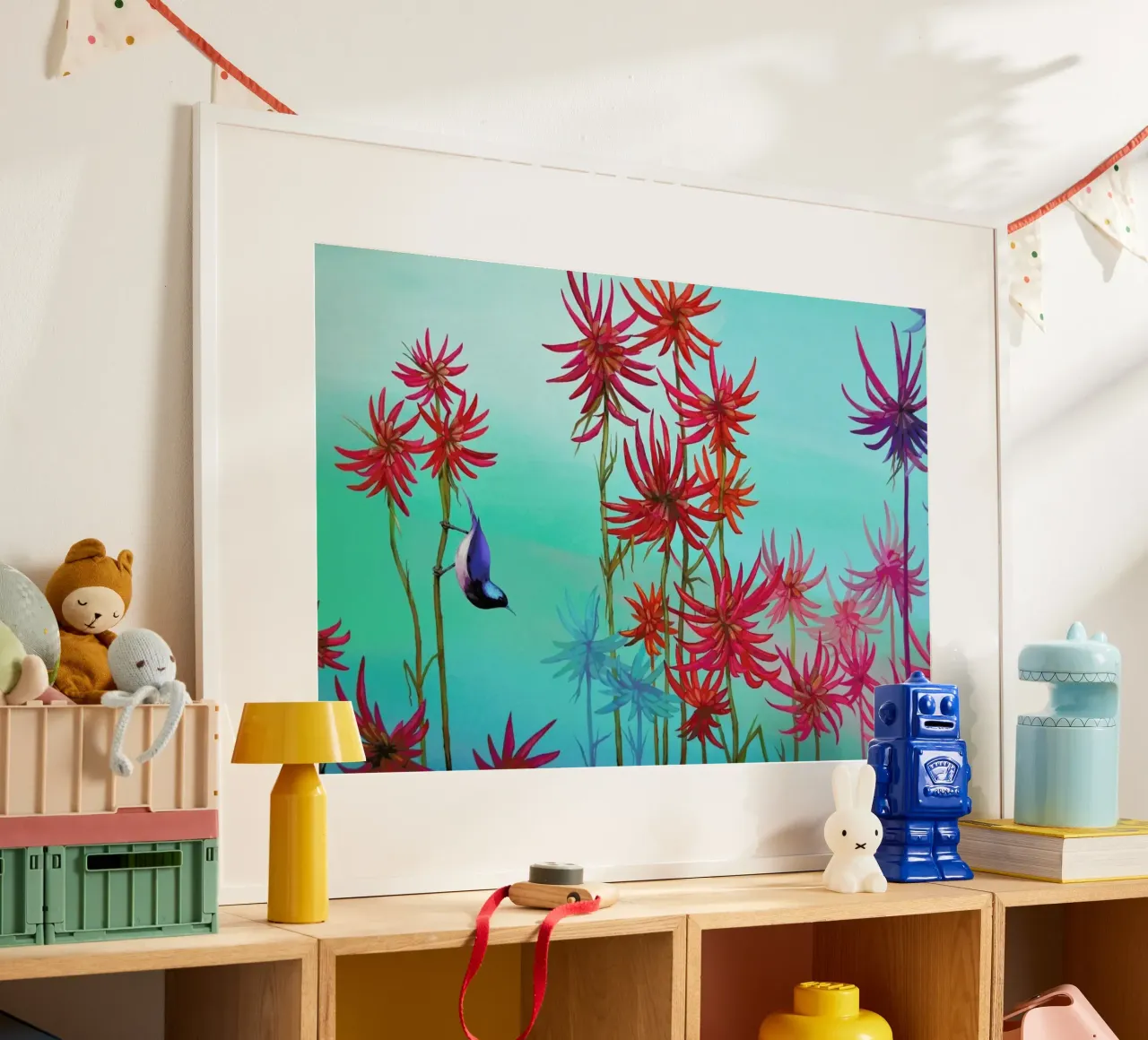 Blue Bird poster con telaio in plastica da Naito Shinpei