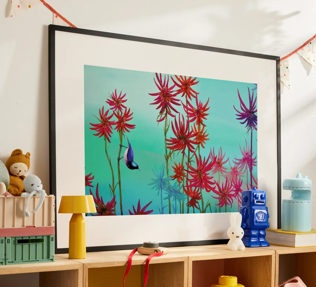 Blue Bird poster con telaio in plastica da Naito Shinpei