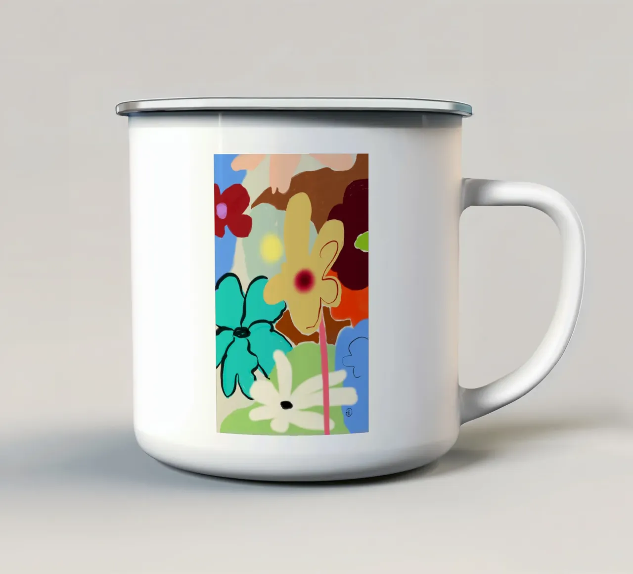 DANZA DEI FIORI AD ALTA VOCE tazza in smalto da Sandra Poliakov