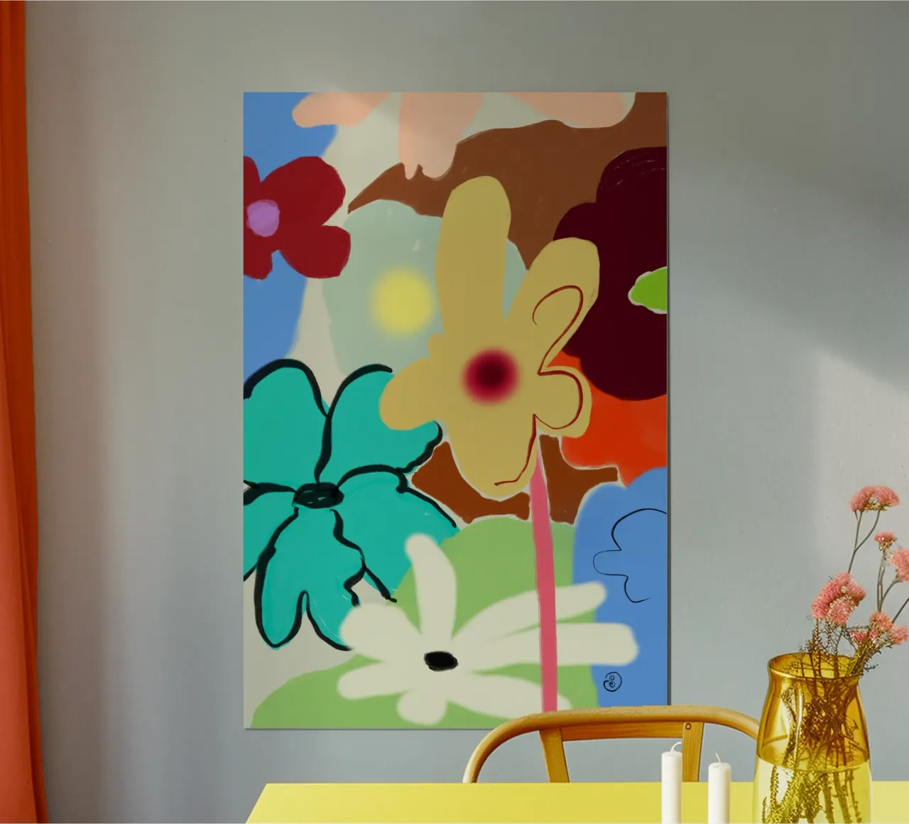 DANZA DEI FIORI AD ALTA VOCE poster con telaio in legno da Sandra Poliakov