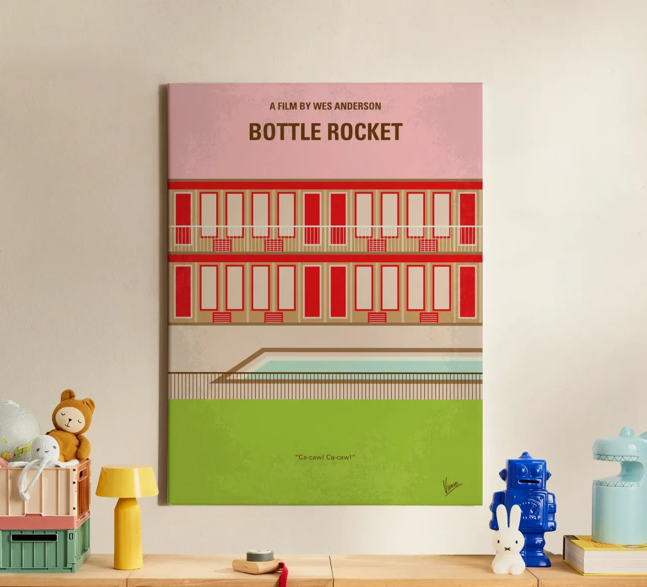 No855 My Bottle Rocket minimal movie poster tela con Cornice a cassetta da Chungkong