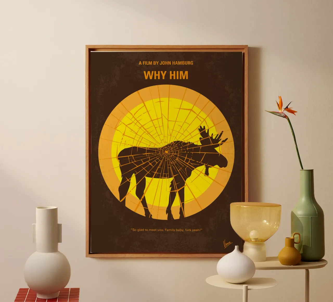 No859 My Why Him minimal movie poster canvas met Baklijst van Chungkong