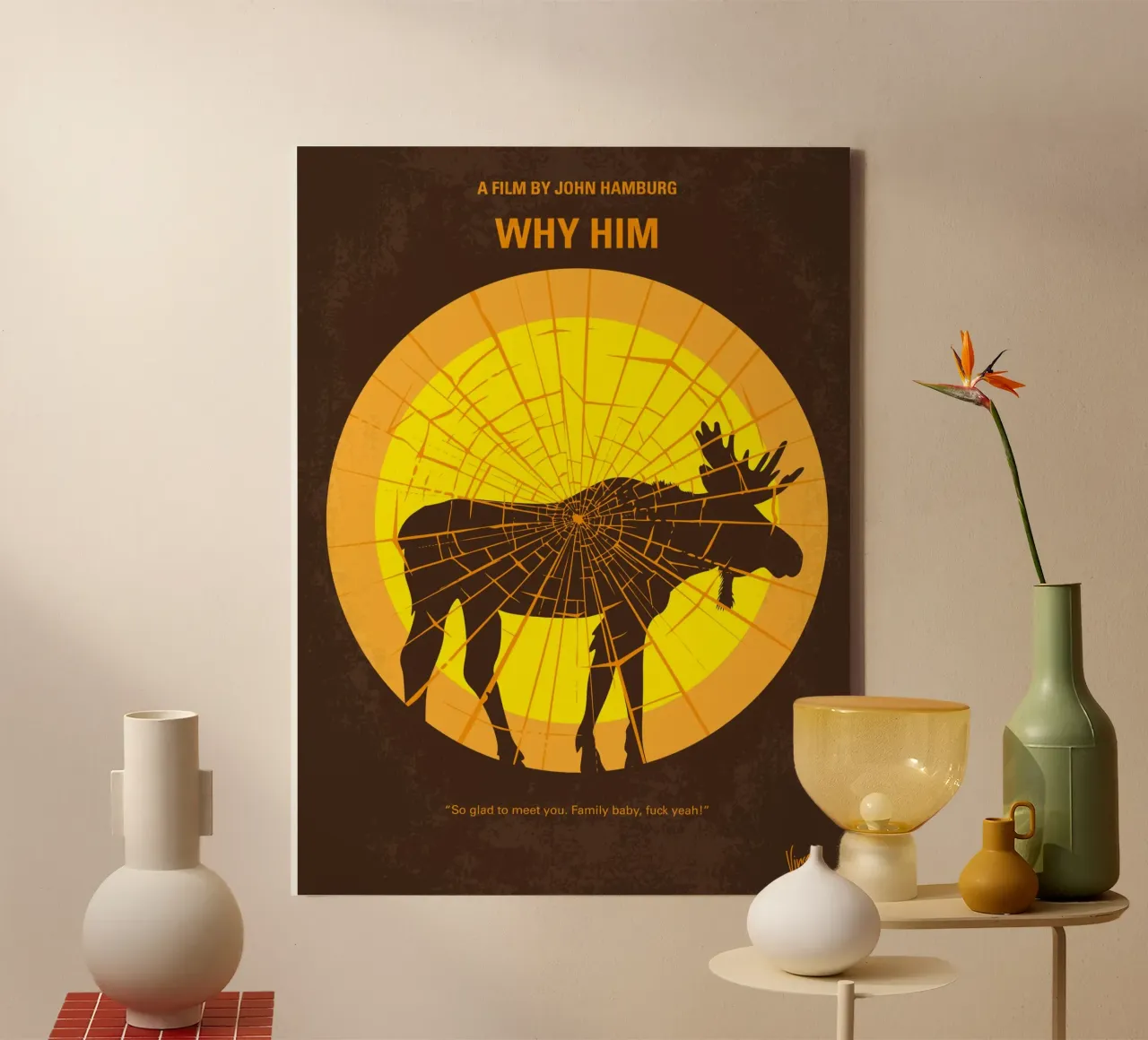 No859 My Why Him minimal movie poster canvas met Baklijst van Chungkong
