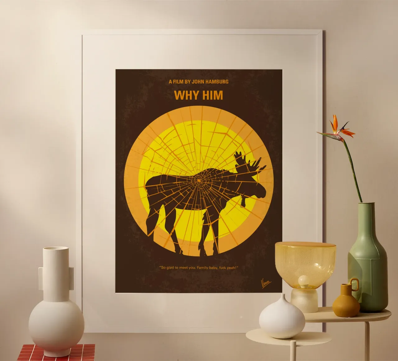 No859 My Why Him minimal movie poster poster con telaio in plastica da Chungkong