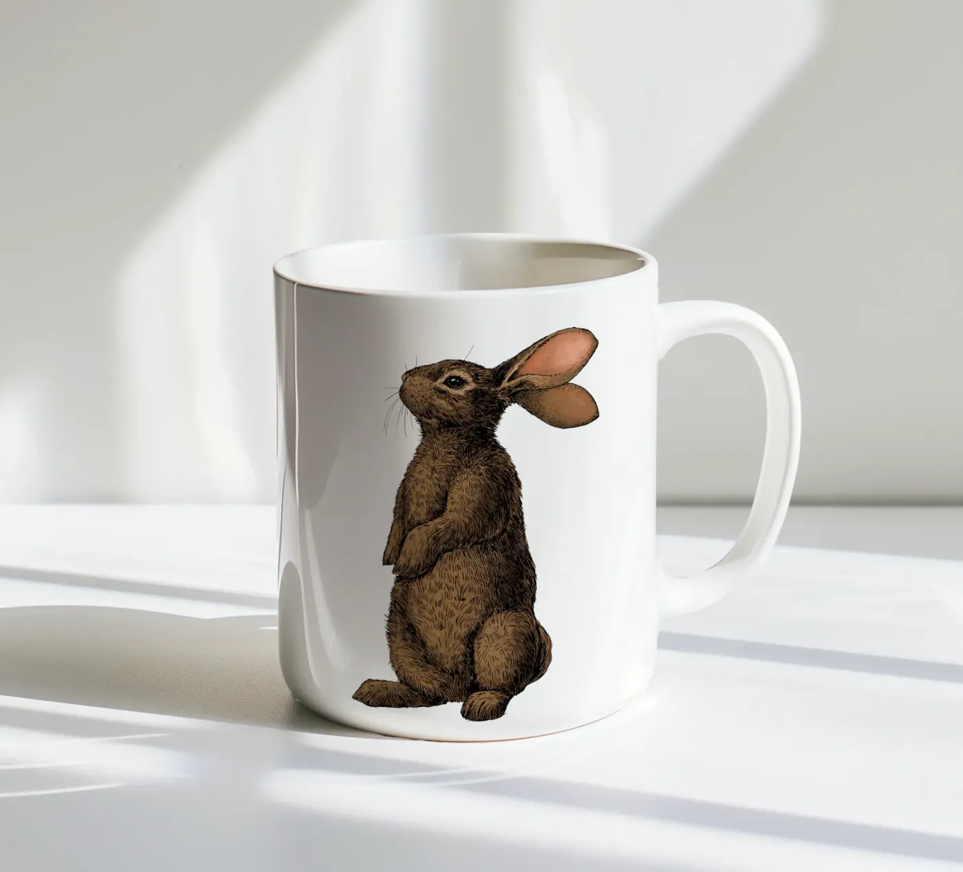 Rabbit ceramic mug by Painted animals