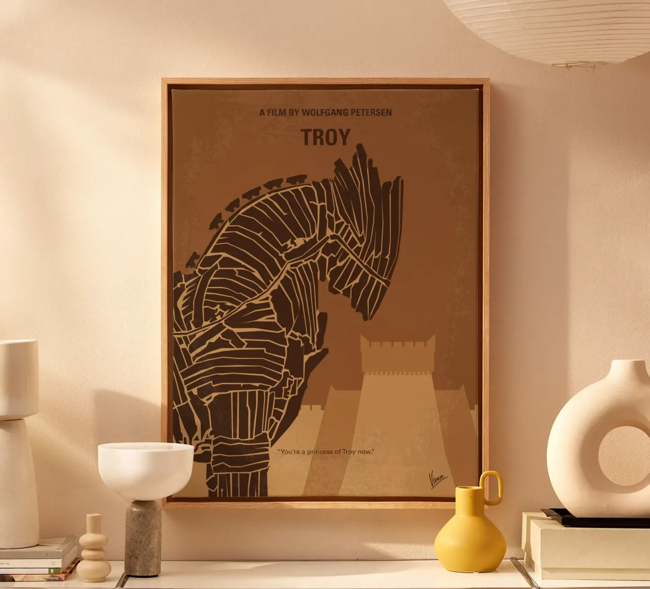 No862 My Troy minimal movie poster canvas met Baklijst van Chungkong