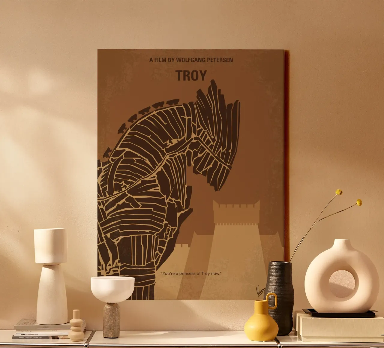 No862 My Troy minimal movie poster canvas met Baklijst van Chungkong