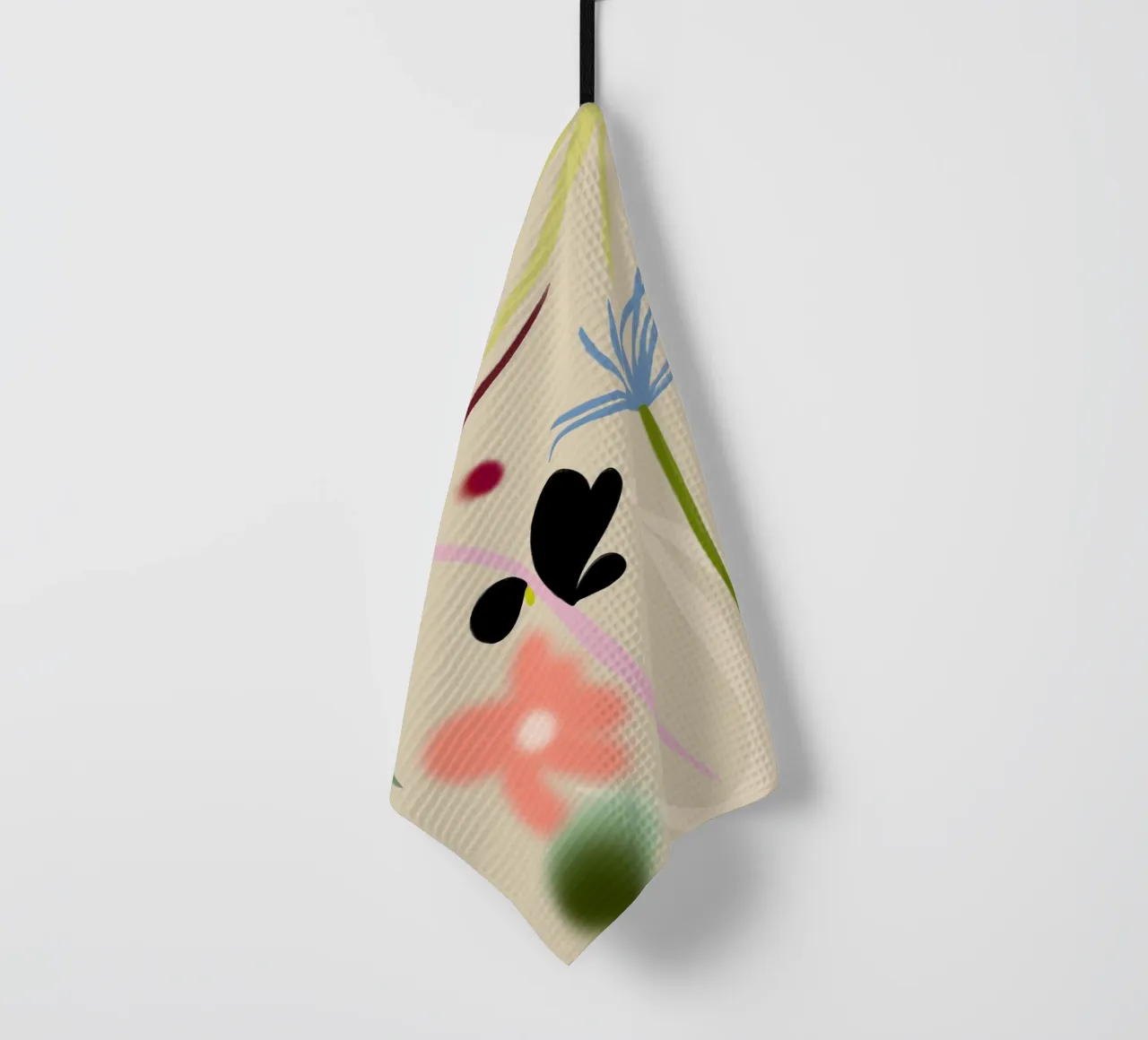 LES FLEURS TRANQUILLES DANSENT torchon de Sandra Poliakov