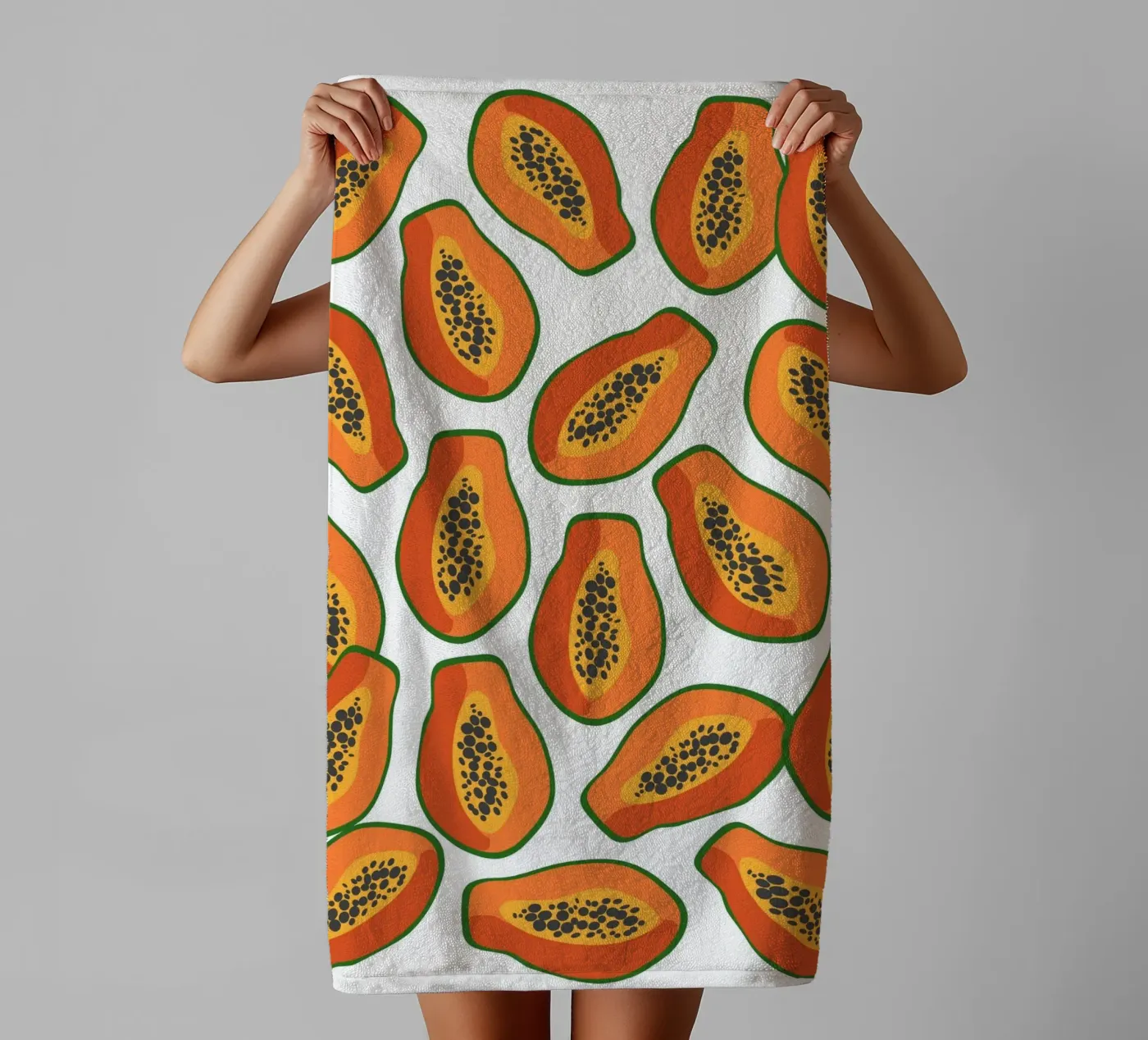 Papaya pattern badhanddoek van Happypatterns