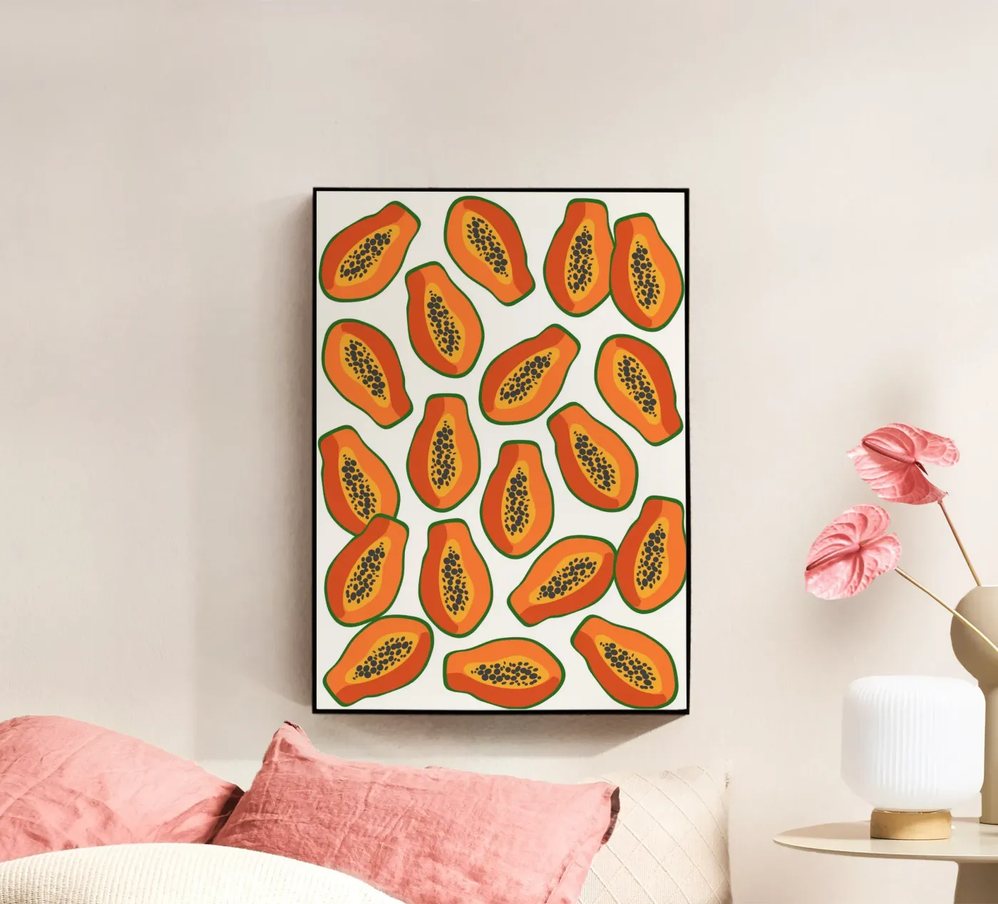 Papaya pattern plexiglas de Happypatterns