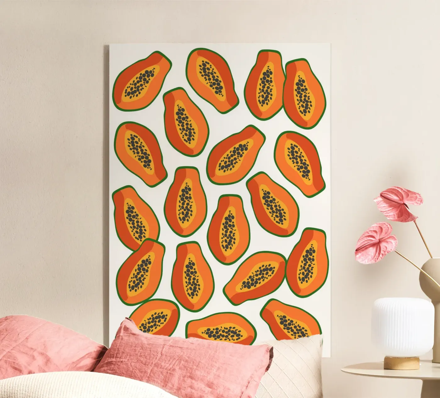 Papaya pattern plexiglas de Happypatterns