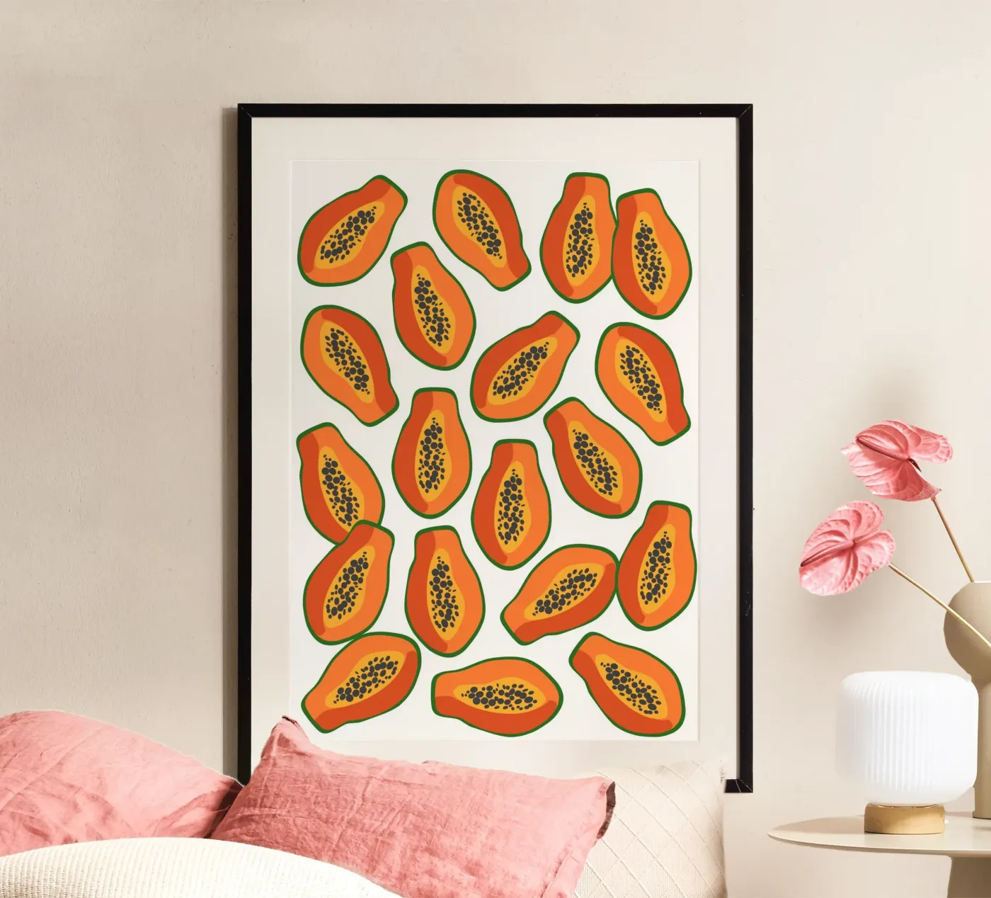 Papaya pattern Poster von Happypatterns