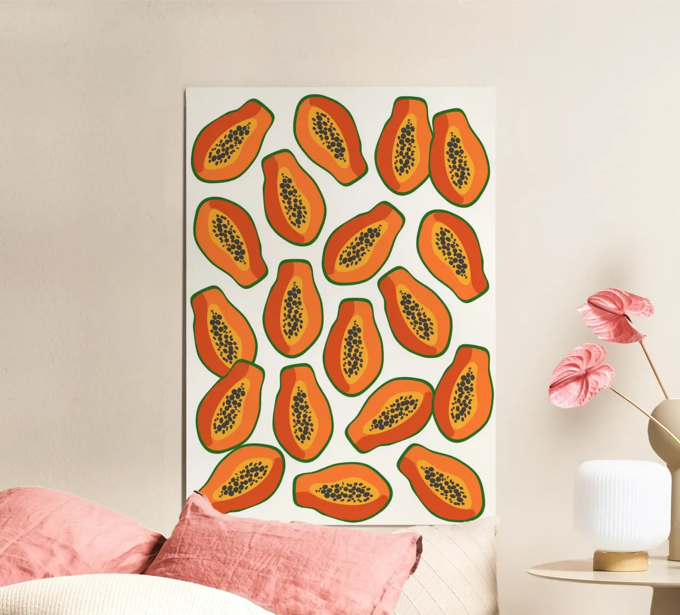 Papaya pattern Poster von Happypatterns