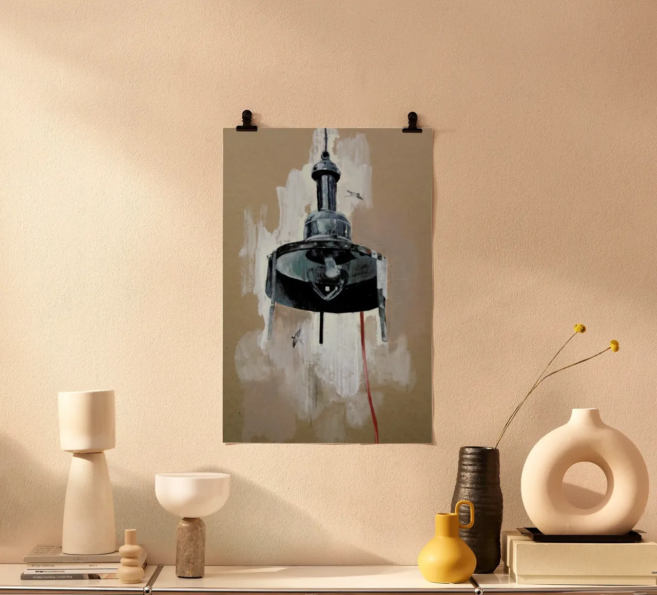Velo Grablje - Gas Lamp poster con telaio in alluminio da David Diehl