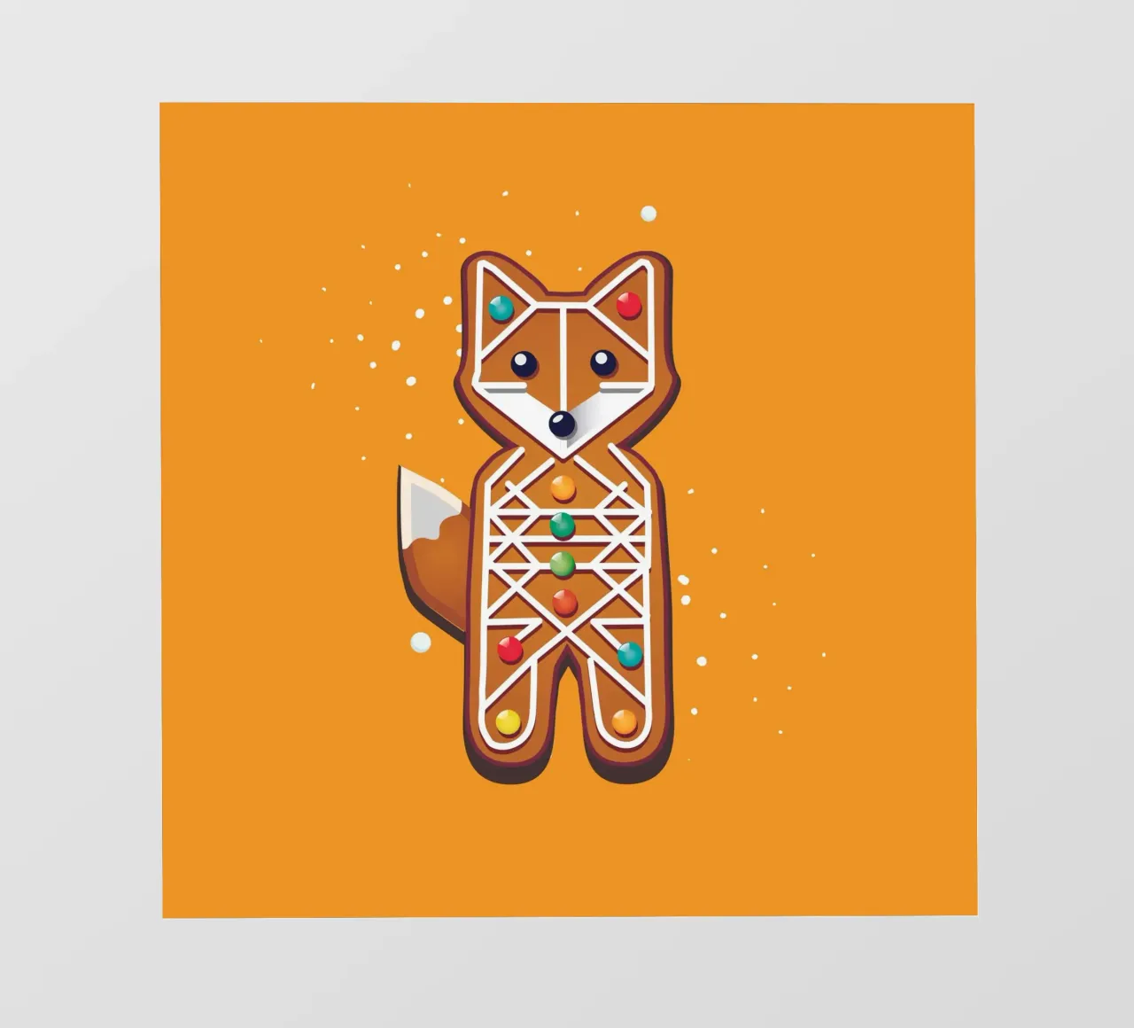 Geometric gingerbread fox - Creative Christmas design photo wallpaper by namosh