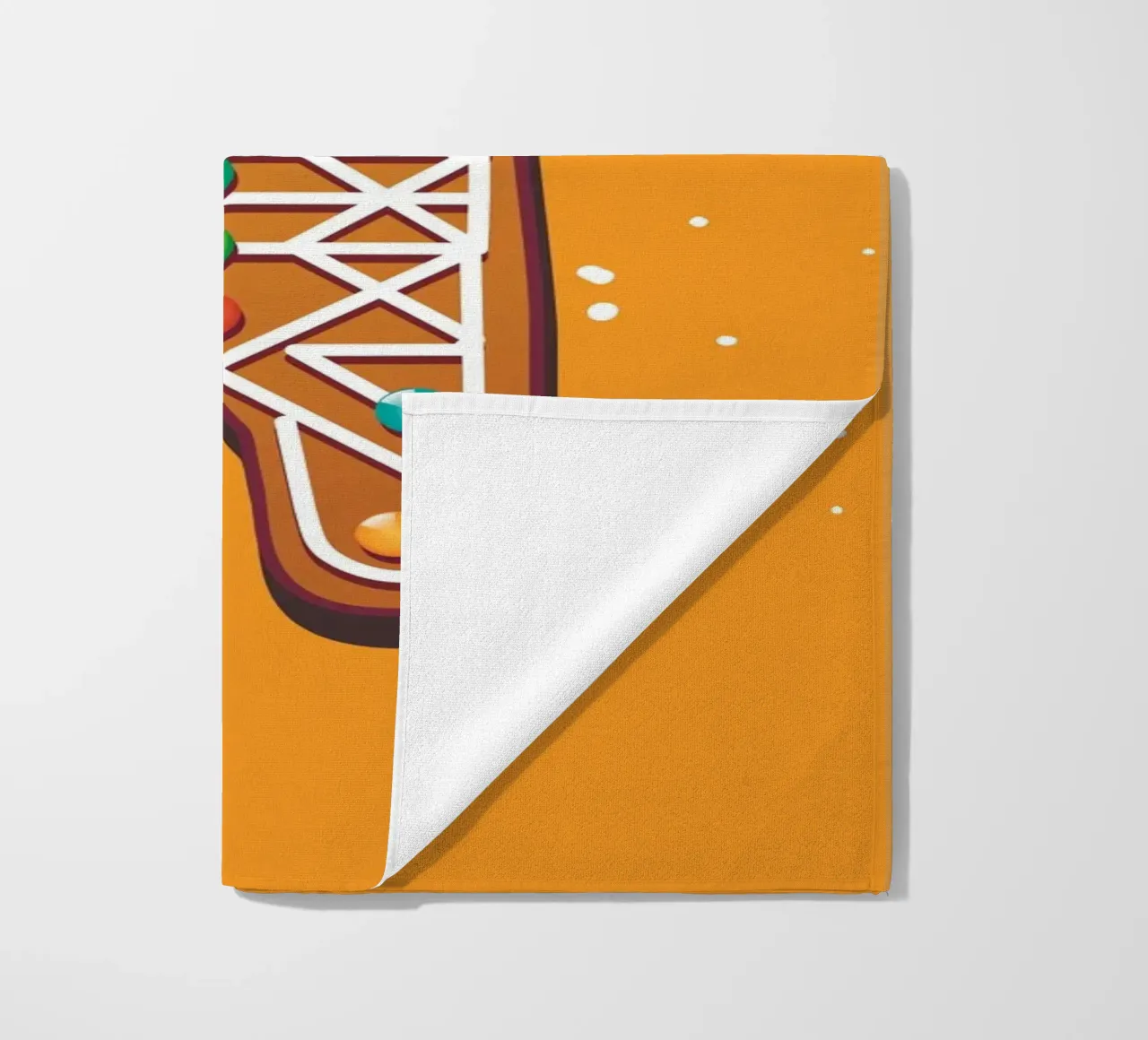 Volpe geometrica di pan di zenzero - Design natalizio creativo telo mare da namosh