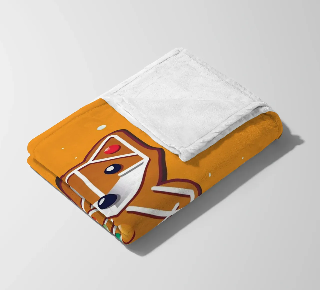 Volpe geometrica di pan di zenzero - Design natalizio creativo coperta in pile da namosh