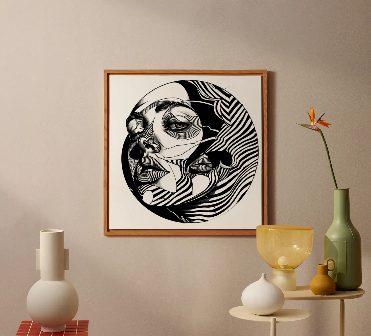 Black and white abstract woman alu-dibond by pixel