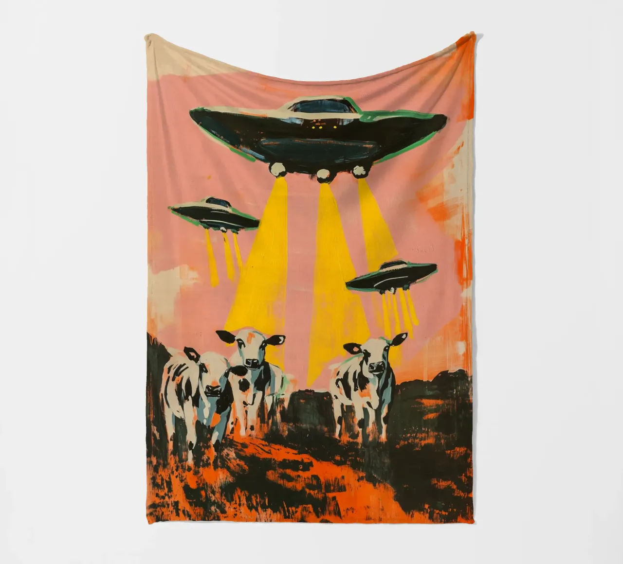 UFO`s And Cows coperta in pile da treechild