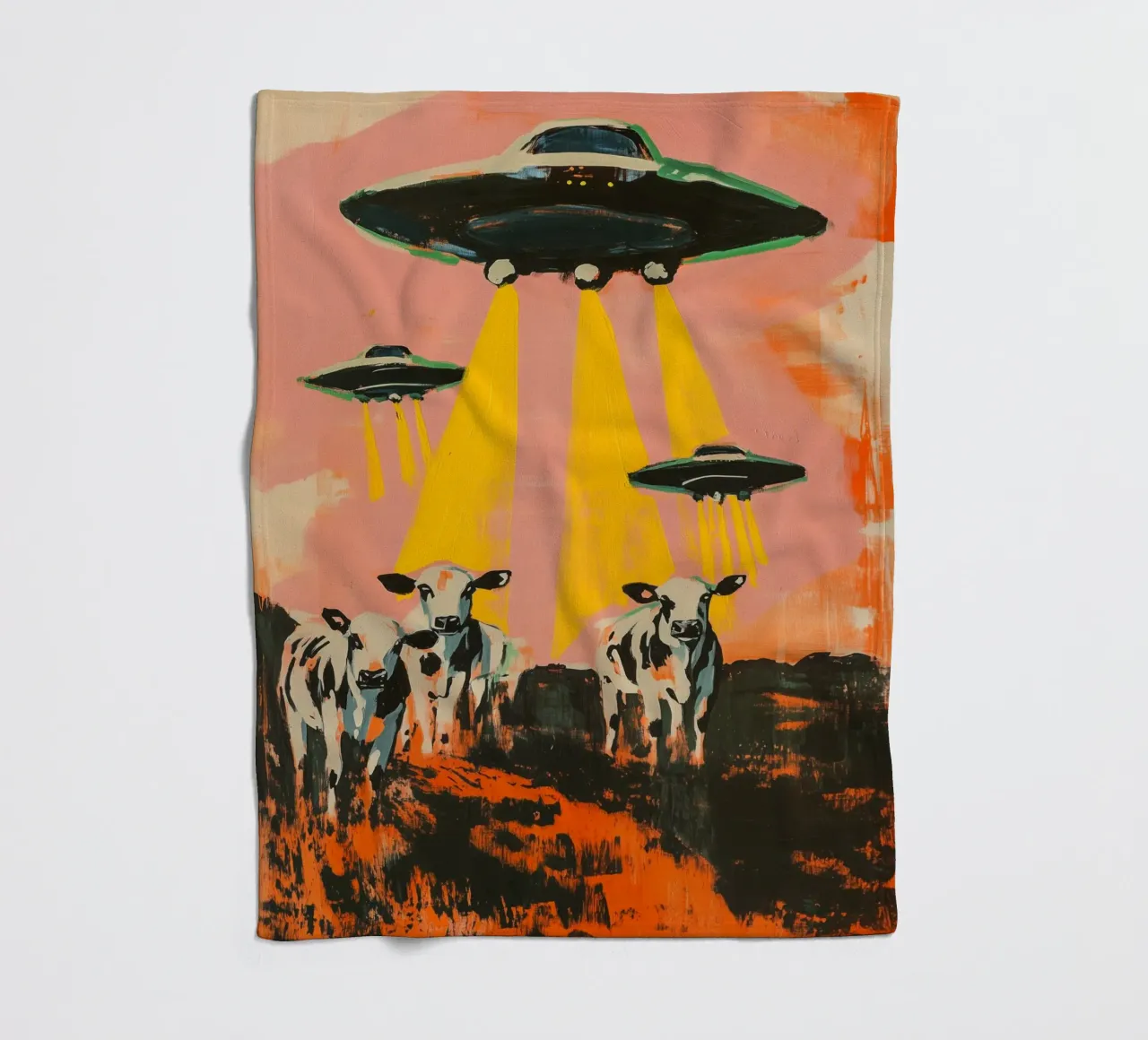 UFO`s And Cows coperta in pile da treechild