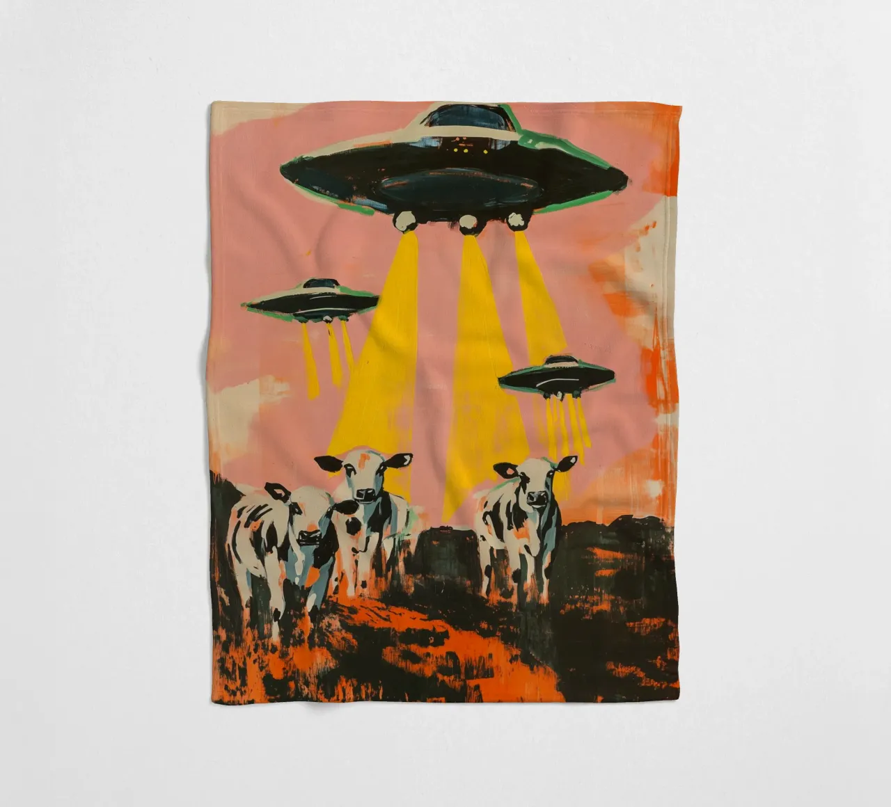 UFO`s And Cows coperta in pile da treechild